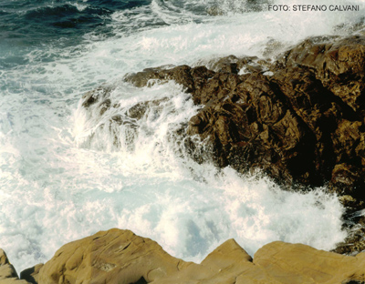 Mare agitato sul Romito (Livorno), foto inverno 2005