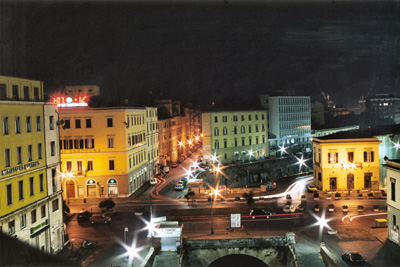 Piazza Cavour, Livorno. Fotografata da un palazzo sugli Scali Olandesi negli anni 90 (non ricordo l'anno preciso).